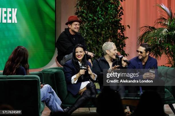 Griselda Flores, Maite Perroni, Christian Chávez, Christopher von Uckermann and Guillermo Rosas speak in Reviving RBD Presented by AT&T during the...