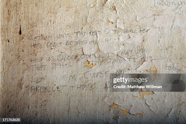 Grafitti on the wall of the holding cell below Courtroom C at the Palace of Justice in Pretoria, South Africa, 16th February 2011. Prisoners were...