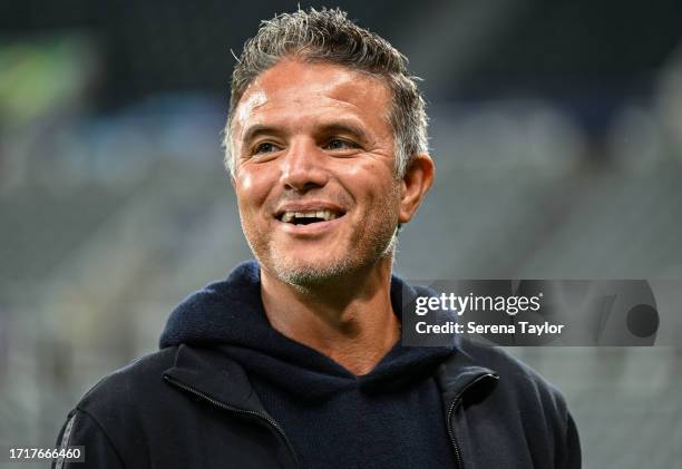 Laurent Robert after the UEFA Champions League match between Newcastle United FC and Paris Saint-Germain at St. James Park on October 04, 2023 in...