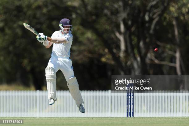 Daniel Hughes of New South Wales bats during the Sheffield Shield match between New South Wales and Queensland at Cricket Central, on October 05 in...