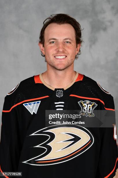 Cam Fowler of the Anaheim Ducks poses for his official headshot for the 2023-2024 season on September 13, 2023 at Great Park Ice in Irvine,...