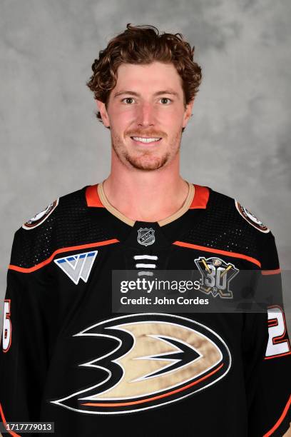 Brock McGinn of the Anaheim Ducks poses for his official headshot for the 2023-2024 season on September 13, 2023 at Great Park Ice in Irvine,...