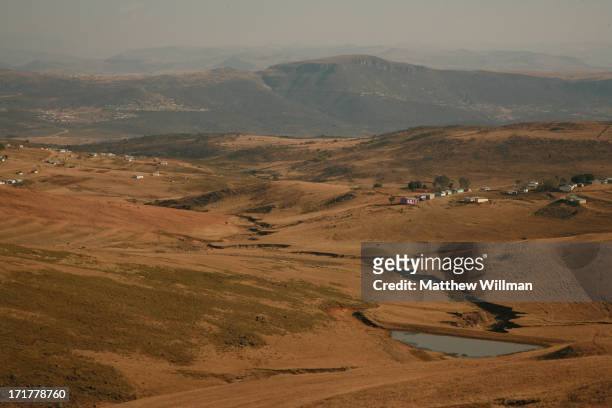 The landscape surrounding the village of Qunu, South Africa, 14th August 2008. Qunu is the childhood home of South African statesman Nelson Mandela,...