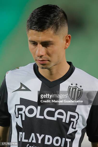 Brayan Garnica of Necaxa looks on during the 9th round match between Santos Laguna and Necaxa as part of the Torneo Apertura 2023 Liga MX at Corona...