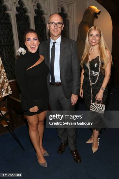 Vanessa Gordon, Scott French and Ana Martins attend Lifeline New York Benefit Dinner At The Explorers Club on October 04, 2023 in New York City.