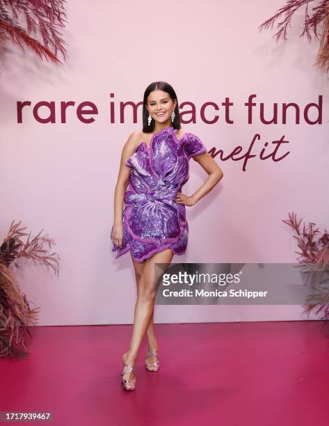 Selena Gomez attends as she hosts the Inaugural Rare Impact Fund Benefit Supporting Youth Mental Health on October 04, 2023 in Los Angeles,...