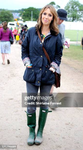 Alex Jones of The One Show backstage during day 2 of the 2013 Glastonbury Festival at Worthy Farm on June 28, 2013 in Glastonbury, England.