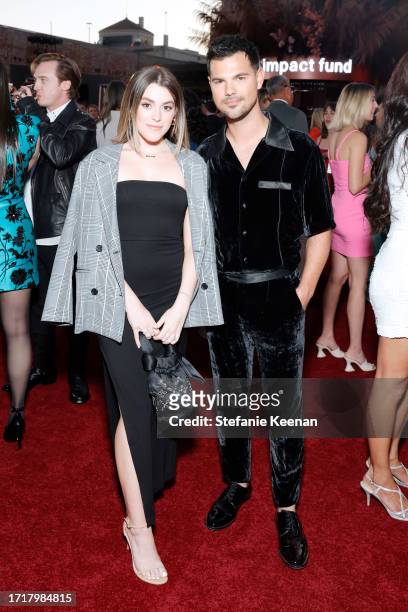 Tay Lautner and Taylor Lautner attend as Selena Gomez hosts the Inaugural Rare Impact Fund Benefit Supporting Youth Mental Health on October 04, 2023...
