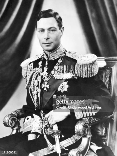 His Majesty King George VI, wearing his uniform as Admiral of the Fleet, London, England, May 4, 1937. He served as a gunner during World War I at...