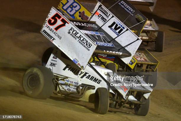 Kyle Larson Paul Silva Motorsports races Justin Peck Buch Motorsports in the High Limit Sprint Car Series season finale, Tuesday, October 10 at...