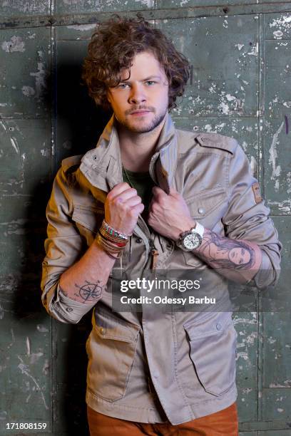 Member of the band the Wanted, Jay McGuiness is photographed for YRB Magazine on March 29, 2013 in Los Angeles, California.