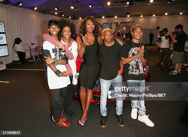 Recording artists Ray Ray and Princeton of Mindless Behavior, tv personality Toccara Jones, and recording artists Prodigy and Roc Royal of Mindless...