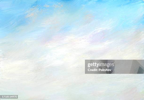 ilustrações de stock, clip art, desenhos animados e ícones de painted summer sky - céu claro