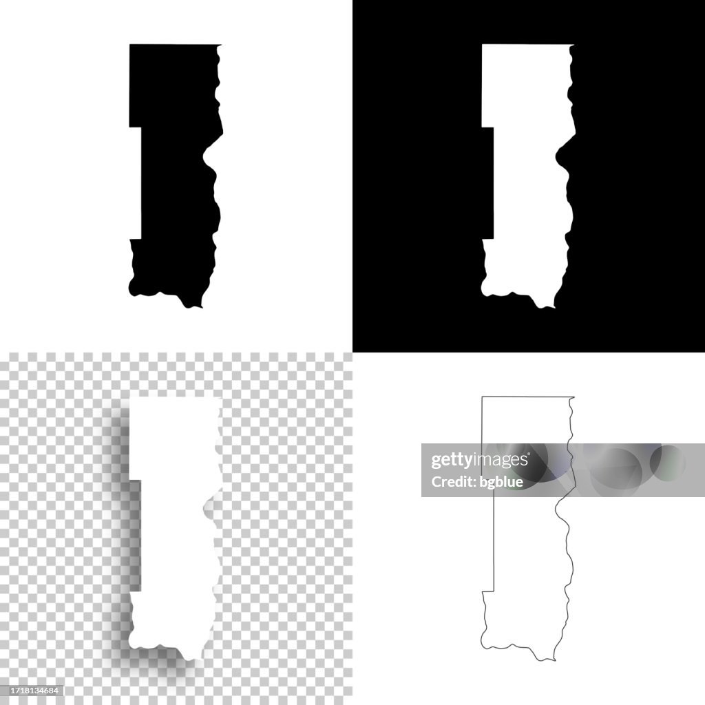 Washington County, Minnesota. Karten für die Gestaltung. Leere, weiße und schwarze Hintergründe