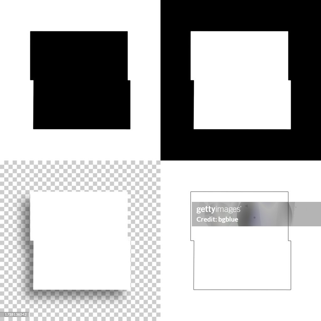 Stutsman County, North Dakota. Maps for design. Blank, white and black backgrounds