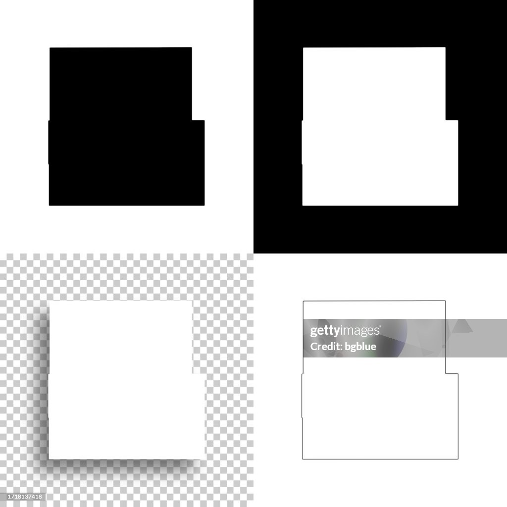 Eddy County, New Mexico. Maps for design. Blank, white and black backgrounds