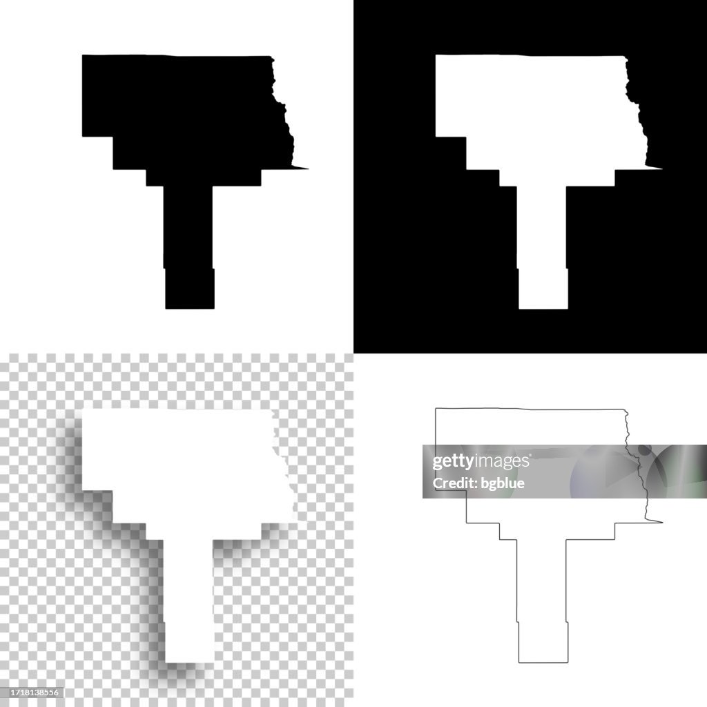 Grant County, New Mexico. Maps for design. Blank, white and black backgrounds