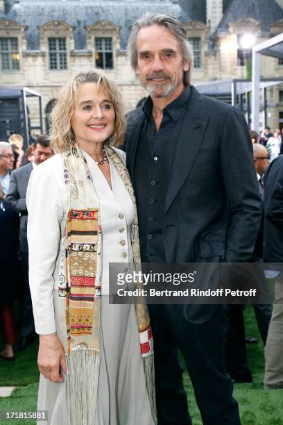 Jeremy Irons and wife Sinead Cusack attend Berluti Menswear Spring/Summer 2014 Show As Part Of The Paris Fashion Week, held at Sully hotel on June...