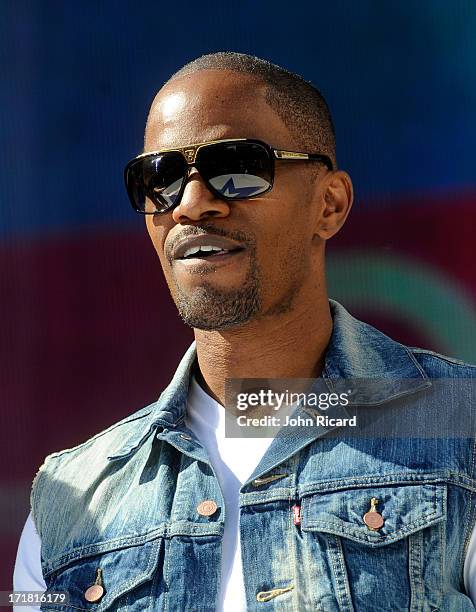 Actor Jamie Foxx attends 106 & Park Live presented by Target during the 2013 BET Exeperience at L.A. LIVE on June 28, 2013 in Los Angeles, California.