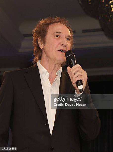 Ray Davies on stage at the Nordoff Robbins Silver Clef Awards at London Hilton on June 28, 2013 in London, England.