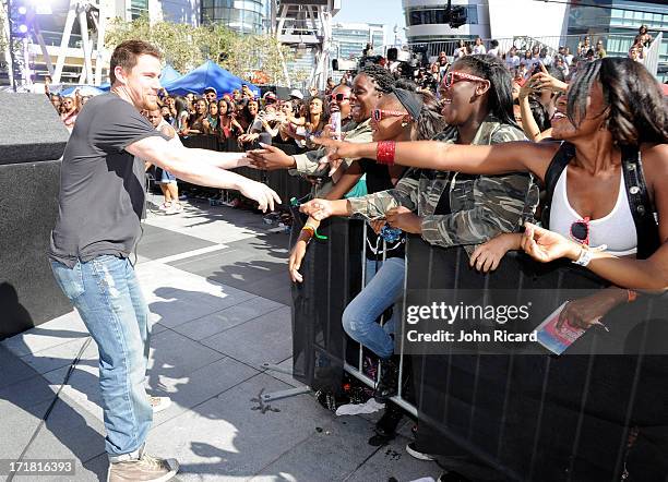 Actor Channing Tatum attends 106 & Park Live presented by Target during the 2013 BET Exeperience at L.A. LIVE on June 28, 2013 in Los Angeles,...