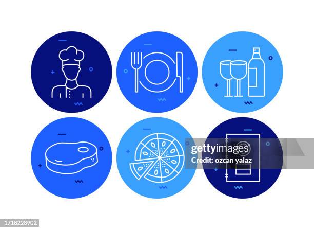 restaurant and food related vector banner design concept. global multi-sphere ready-to-use template. web banner, website header, magazine, mobile application etc. modern design. - ordering pizza stock illustrations