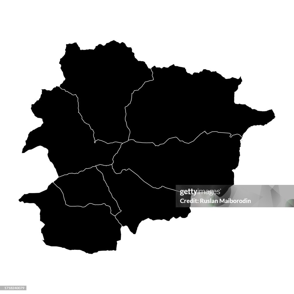 Principality Of Andorra Map With Administrative Divisions High-Res ...