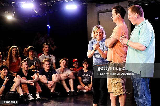 Amy Poehler, Matt Besser and Ian Roberts attend The Upright Citizens Brigade Theatre Presents: The 15th Anniversary Del Close Improv at Upright...