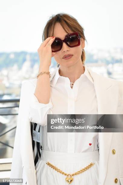 Italian actress, TV host and writer Chiara Francini during the photocall for the presentation at Hotel Bernini of the Prime Video film Bachelorette...