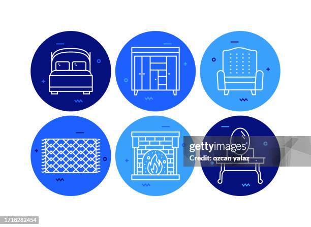furniture related vector banner design concept. global multi-sphere ready-to-use template. web banner, website header, magazine, mobile application etc. modern design. - empty kitchen table stock illustrations