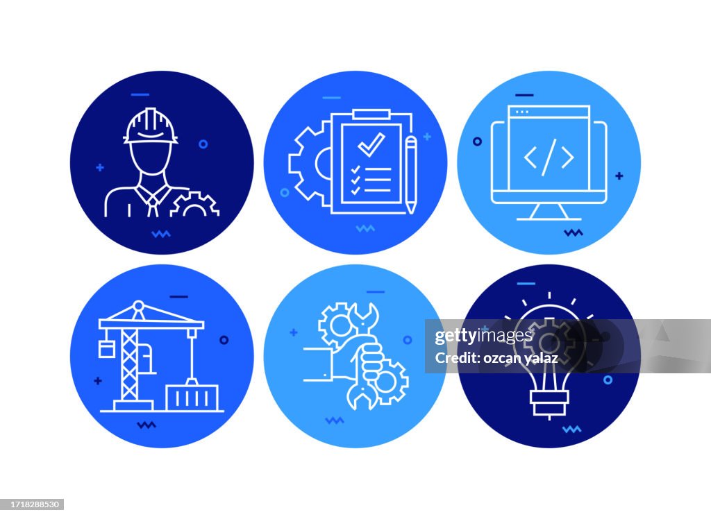 Engineering Related Vector Banner Design Concept. Global Multi-Sphere Ready-to-Use Template. Web Banner, Website Header, Magazine, Mobile Application etc. Modern Design.