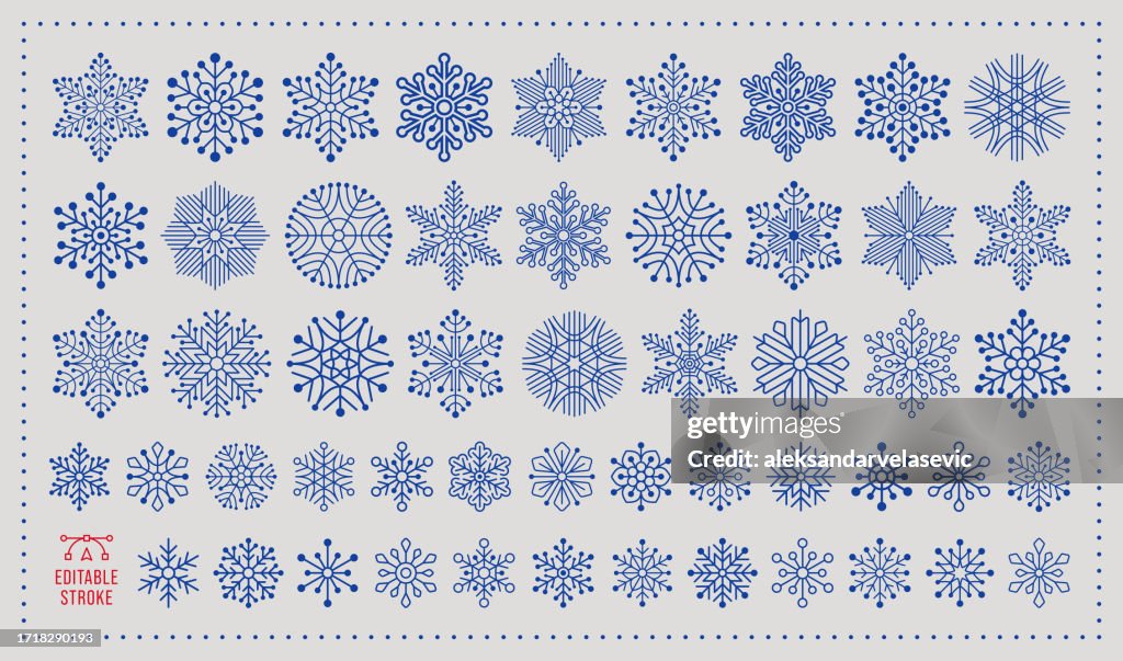 Snowflake Ui Pattern Collection Of Snowflake Design Elements High-Res Vector Graphic - Getty ...