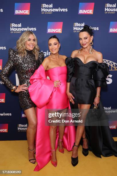 Dr Kate Adams, Terri Biviano and Caroline Gaultier attend "The Real Housewives of Sydney" Australian Premiere at the Royal Motor Yacht Club on...