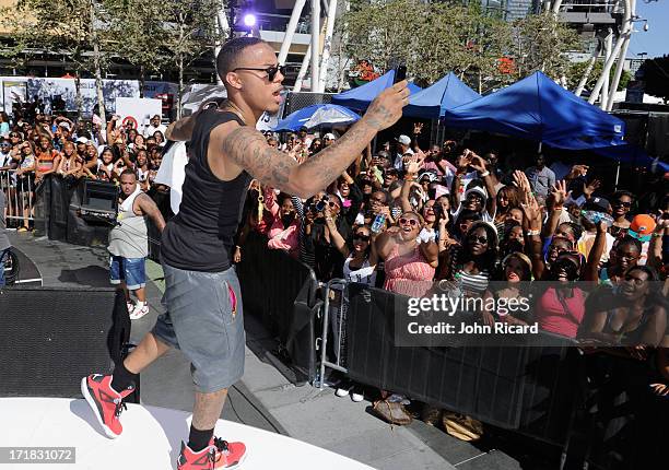Recording artist Bow Wow attends 106 & Park Live presented by Target during the 2013 BET Exeperience at L.A. LIVE on June 28, 2013 in Los Angeles,...