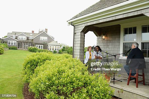 Andrea Nix Fine and Sean Fine are interviewed by Michael Schulder during The 18th Annual Nantucket Film Fesitva on June 28, 2013 in Nantucket,...