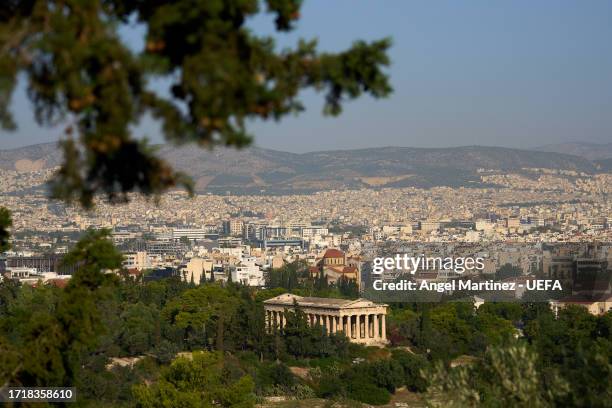 General view of Athens prior to the UEFA Europa League match between AEK Athens and AFC Ajax at AEK Arena on October 05, 2023 in Athens, Greece.