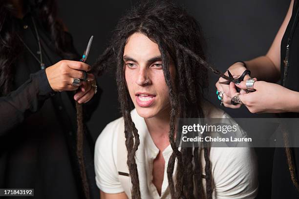 Actor / singer Samuel Larsen has his dreadlocks cut off on May 22,... News Photo - Getty Images Actor / singer Samuel Larsen has his dreadlocks cut off on May 22,... News Photo - Getty Images