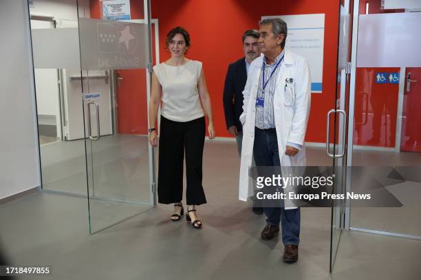 The president of the Community of Madrid, Isabel Diaz Ayuso , during the presentation of the new healthcare projects that will house the Enfermera...