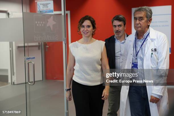 The president of the Community of Madrid, Isabel Diaz Ayuso , during the presentation of the new healthcare projects that will house the Enfermera...