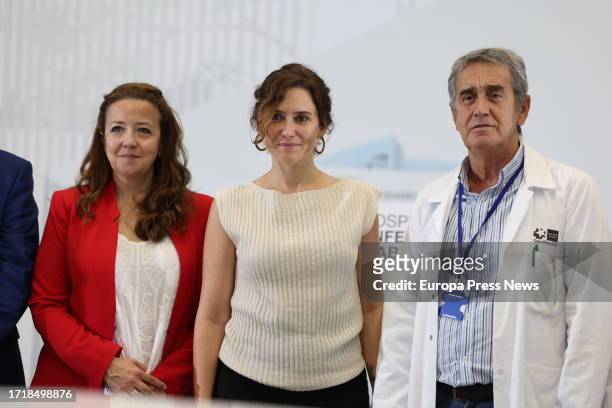 The president of the Community of Madrid, Isabel Diaz Ayuso , and the Regional Minister of Health, Fatima Matute , during the presentation of the new...