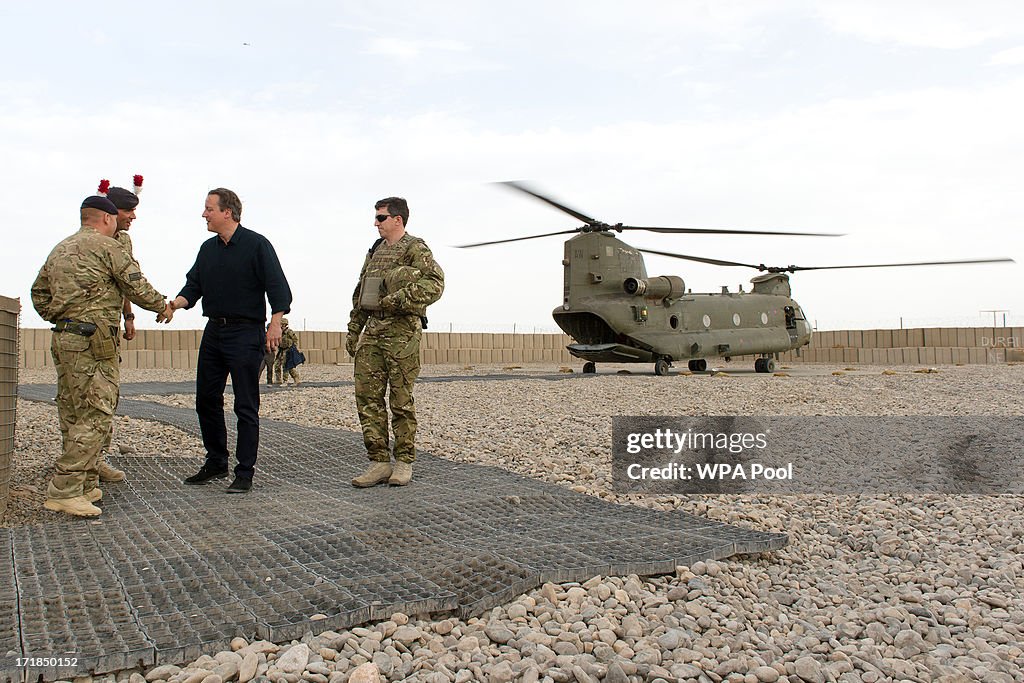 British Prime Minister David Cameron Visits Troops In Afghanistan 