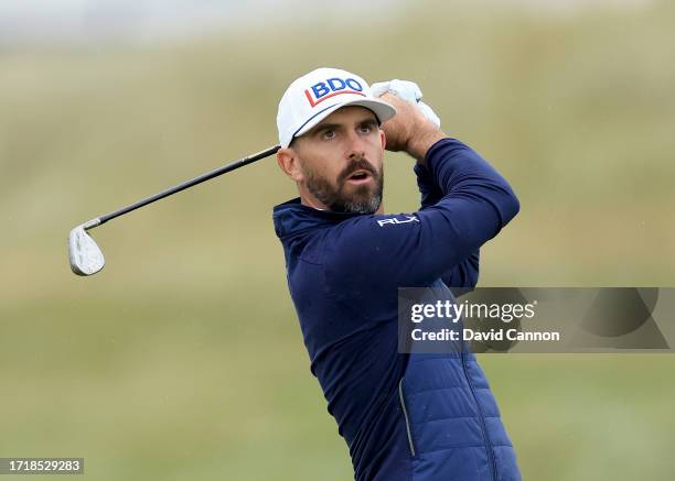 Billy Horschel of The United States plays his second shot on the second hole during the first round of the Alfred Dunhill Links Championship on the...