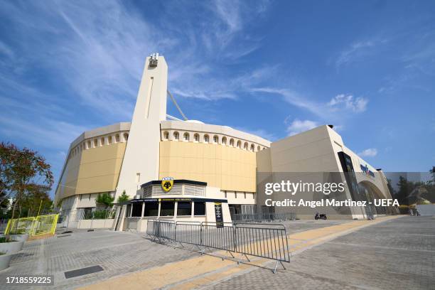 General view outside the stadium prior to the UEFA Europa League match between AEK Athens and AFC Ajax at AEK Arena on October 05, 2023 in Athens,...