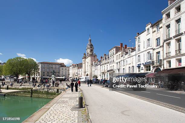 la rochelle's historical harbor front - la rochelle stock pictures, royalty-free photos & images