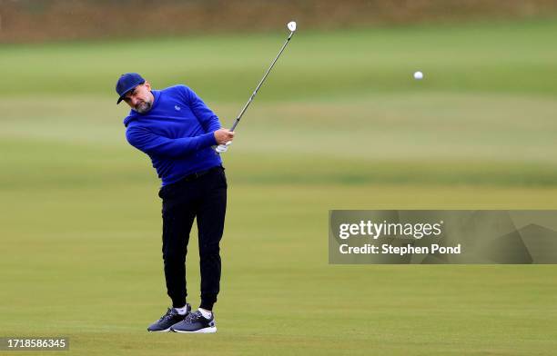 Golf Chairman, Yasir Al-Rumayyan plays a shot on the first hole during Day One of the Alfred Dunhill Links Championship at the Old Course St. Andrews...