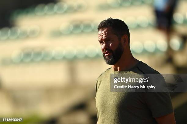 Paris , France - 11 October 2023; Head coach Andy Farrell during an Ireland Rugby squad training session at Stade Omnisports des Fauvettes in Domont,...