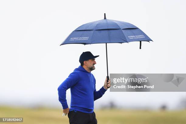 Golf Chairman, Yasir Al-Rumayyan walks on course during Day One of the Alfred Dunhill Links Championship at the Old Course St. Andrews on October 05,...