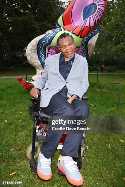 Yinka Shonibare celebrates the launch of new cultural campaign 'London Creates' at the Frieze Art Fair 2023 in Regents Park on October 11, 2023 in...