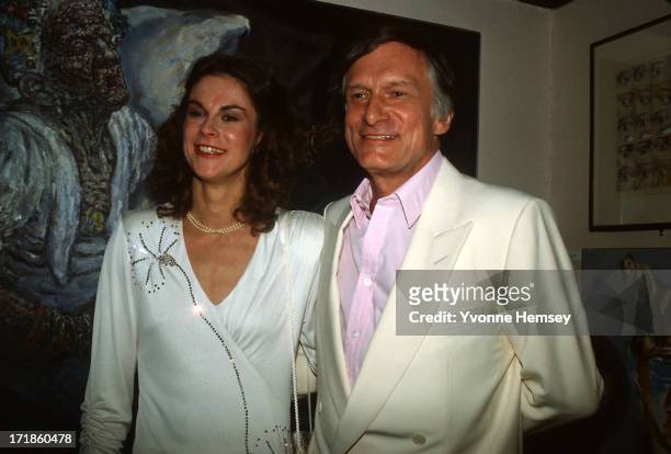 Hugh and Christie Hefner at the re-opening of the Playboy Club in New York City, October 29, 1985.