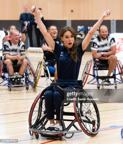 Catherine, Princess of Wales during a Rugby League Inclusivity Day at Allam Sports Centre on October 5, 2023 in Hull, England. The Princess of Wales...